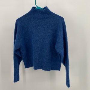 Topshop turtleneck size small blue wool blend sweater